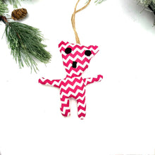 Load image into Gallery viewer, Little Bear Ornament- Pink Chevron