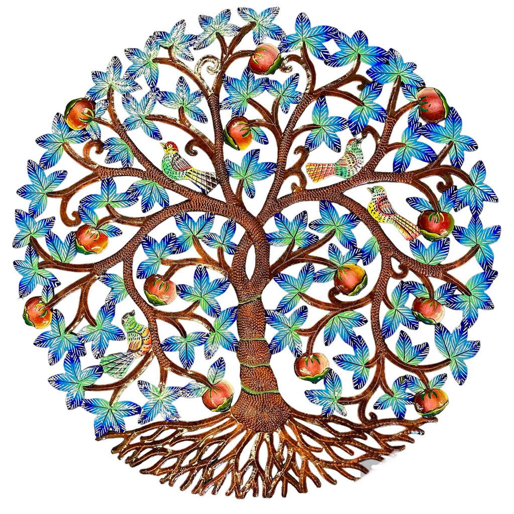 Jumbo Blue Tree Of Life - Birds And Flowers