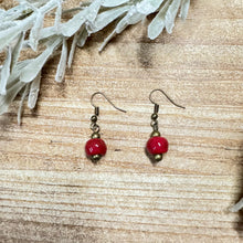 Load image into Gallery viewer, Simple Ceramic Earring- Cherry Red