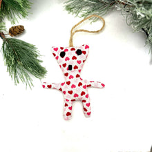 Load image into Gallery viewer, Little Bear Ornament- Pink Hearts