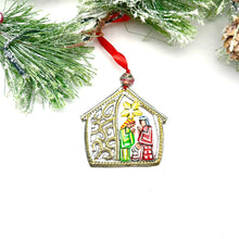 Load image into Gallery viewer, Little House Painted Nativity Ornament
