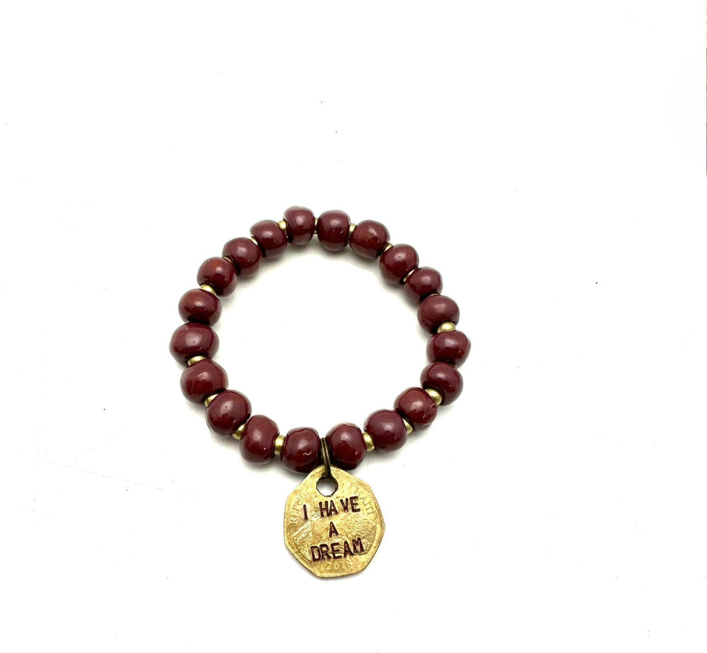 Ceramic Coin Bracelet - I Have A Dream