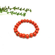 Load image into Gallery viewer, Speckled Fire Orange Ceramic Bracelet