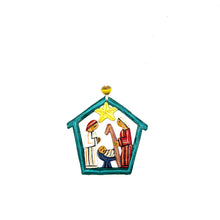 Load image into Gallery viewer, Painted Nativity Ornament- Teal