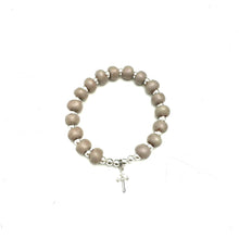 Load image into Gallery viewer, Cross Charm Bracelet- Taupe