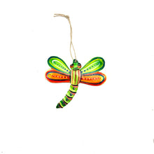 Load image into Gallery viewer, Little Dragonfly Ornament- Green/Orange