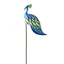 Load image into Gallery viewer, Blue Peacock Garden Stake