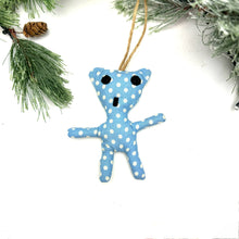 Load image into Gallery viewer, Little Bear Ornament- Blue Dots