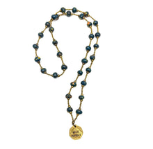 Load image into Gallery viewer, Walk Humbly Coin Necklace- Dark Speckled Blue
