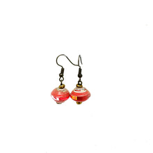 Load image into Gallery viewer, Cereal Box Bead Earrings- Red Hues