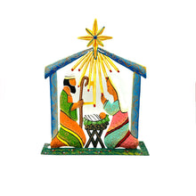 Load image into Gallery viewer, Painted Blue Standing Nativity