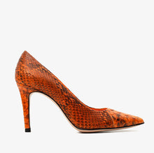 Load image into Gallery viewer, The Queenn Orange Pythn Leather Pump Women Shoe