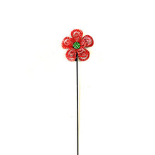 Load image into Gallery viewer, 3-D Red and Green Flower Garden Stake