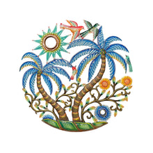 Load image into Gallery viewer, Turquoise Palm Trees Oil Drum Top