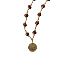 Load image into Gallery viewer, I Have A Dream Coin Necklace- Dark Burgundy