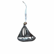 Load image into Gallery viewer, Steel Drum Sailboat Ornament