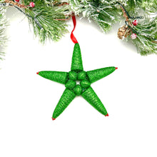 Load image into Gallery viewer, Jumbo Cereal Box Star Ornament- Green Glitter