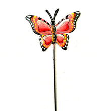 Load image into Gallery viewer, Coral Pink Butterfly Garden Stake