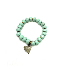 Load image into Gallery viewer, Steel Heart Charm Bracelet-Iced Blue