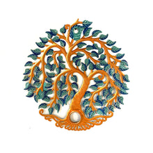 Load image into Gallery viewer, Bold Orange and Blue Tree Oil Drum Top