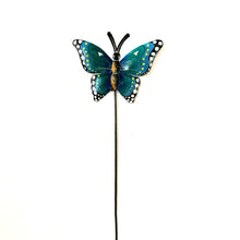 Load image into Gallery viewer, Teal Butterfly Garden Stake