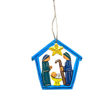 Load image into Gallery viewer, Painted Nativity Ornament- Blue