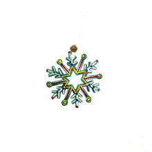 Load image into Gallery viewer, Teal Green Snowflake Ornament