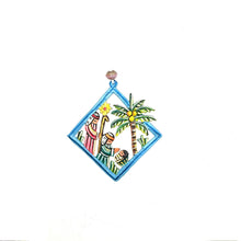 Load image into Gallery viewer, Diamond Palm Nativity Ornament- Blue