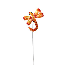 Load image into Gallery viewer, Little Orange Dragonfly Garden Stake