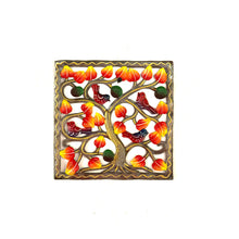 Load image into Gallery viewer, Small Square Birds with Golden Leaves