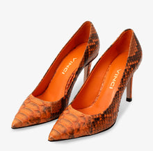 Load image into Gallery viewer, The Queenn Orange Pythn Leather Pump Women Shoe