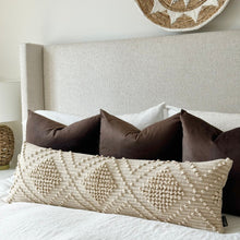 Load image into Gallery viewer, Verona Oversized Lumbar Pillow Cover – Neutral Textured Bed Pillow