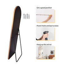 Load image into Gallery viewer, Gold Large Full Length Rounded Leaning Wall or Hanging Mirror