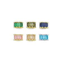 Load image into Gallery viewer, 6x10mm CZ Micro Pave Big Hole Tube Beads, Purple/Green/Black/Pink Cubic Zirconia Spacer Beads, European Large Hole Beads, sku#G271