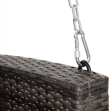 Load image into Gallery viewer, Grey Tones Wicker Porch Swing 7ft Hanging Chain with Dark Grey Padded Cushion