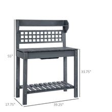 Load image into Gallery viewer, Outdoor Grey Wood Potting Bench Expandable Top with Food Grade Plastic Sink