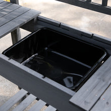 Load image into Gallery viewer, Outdoor Grey Wood Potting Bench Expandable Top with Food Grade Plastic Sink