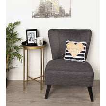Load image into Gallery viewer, Gold Finish Metal Round Nightstand End Table with Removable Black Tray Top
