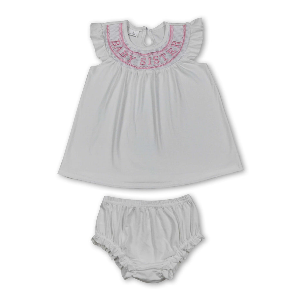 Flutter sleeves baby sister tunic bummies girls outfits