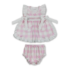 Load image into Gallery viewer, Flutter sleeves mama's girl embroidery plaid girls outfits