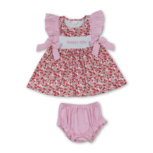 Load image into Gallery viewer, Mama's girl embroidery floral tunic bummies baby clothing set