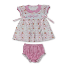 Load image into Gallery viewer, Sleeveless bear bow sweet baby girls  bummies set