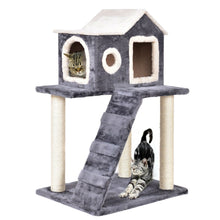 Load image into Gallery viewer, Gray 36 Inch Tower Condo Scratching Post Ladder Cat Tree House
