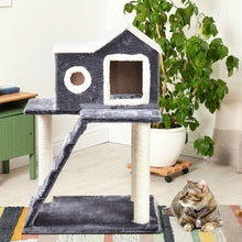Load image into Gallery viewer, Gray 36 Inch Tower Condo Scratching Post Ladder Cat Tree House
