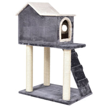 Load image into Gallery viewer, Gray 36 Inch Tower Condo Scratching Post Ladder Cat Tree House
