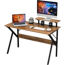 Load image into Gallery viewer, Modern 47-inch Home Office Laptop Computer Desk with Moveable Top Shelf