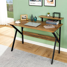 Load image into Gallery viewer, Modern 47-inch Home Office Laptop Computer Desk with Moveable Top Shelf