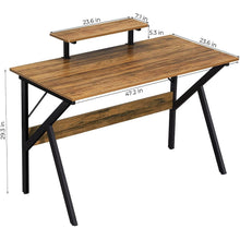 Load image into Gallery viewer, Modern 47-inch Home Office Laptop Computer Desk with Moveable Top Shelf