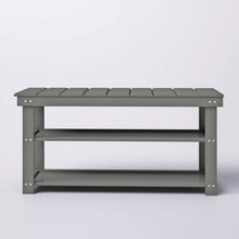 Load image into Gallery viewer, Grey Wood 2-Shelf Shoe Rack Storage Bench For Entryway or Closet