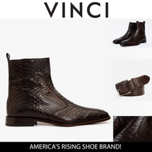 Load image into Gallery viewer, The Boss Brown Pythn Snk Zip-Up Leather Men Boot Limited Edition